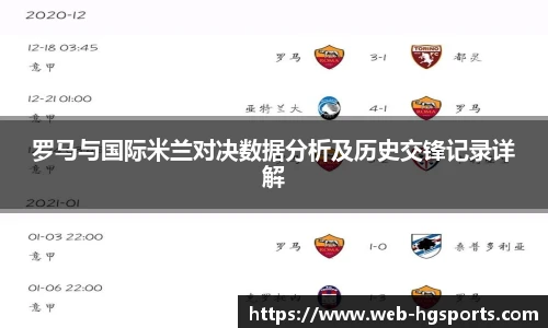 罗马与国际米兰对决数据分析及历史交锋记录详解